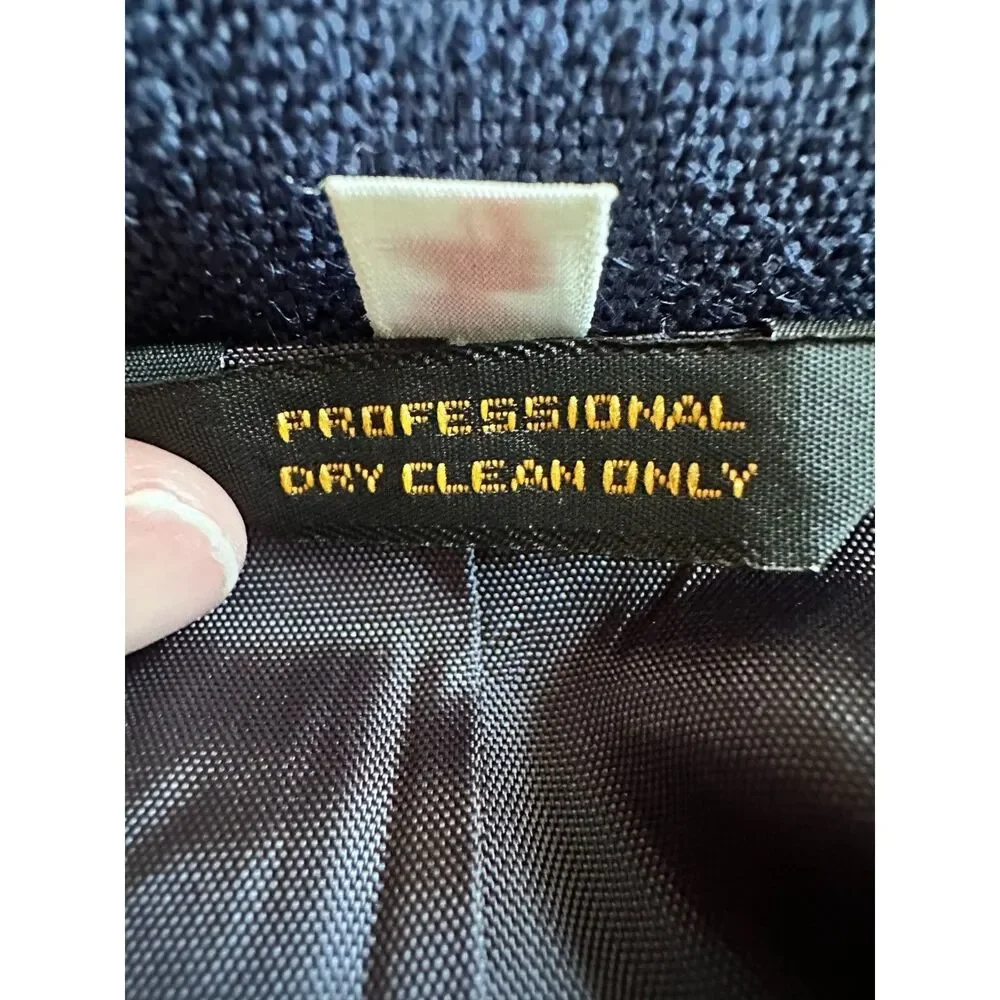 70s Vintage Cross Country Fashions Petite Navy Blue Blazer Suit Jacket size 7/8 - Picture 9 of 9